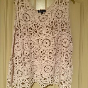 CHARLIE B Crochet Lace Tank Top - Cream